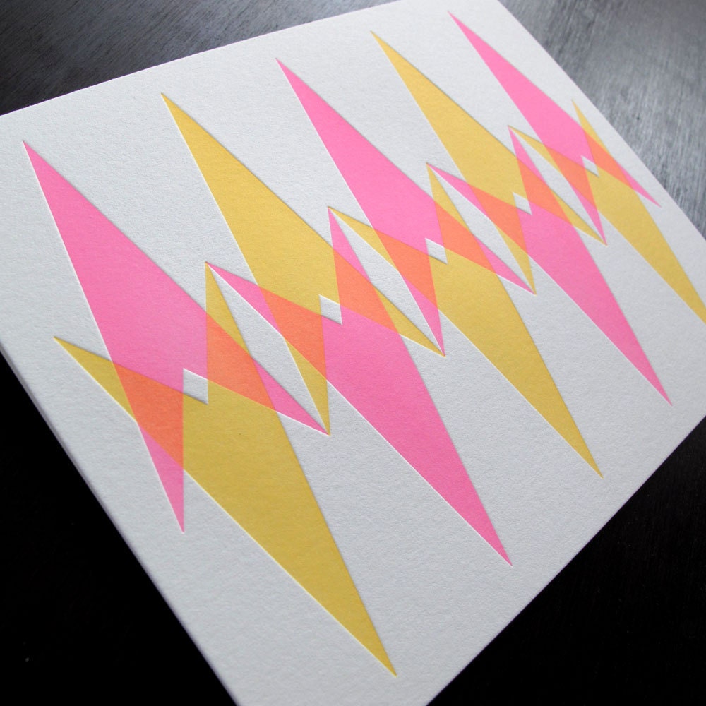 1813B - Trek Blank Letterpress Note Card - Set of 6