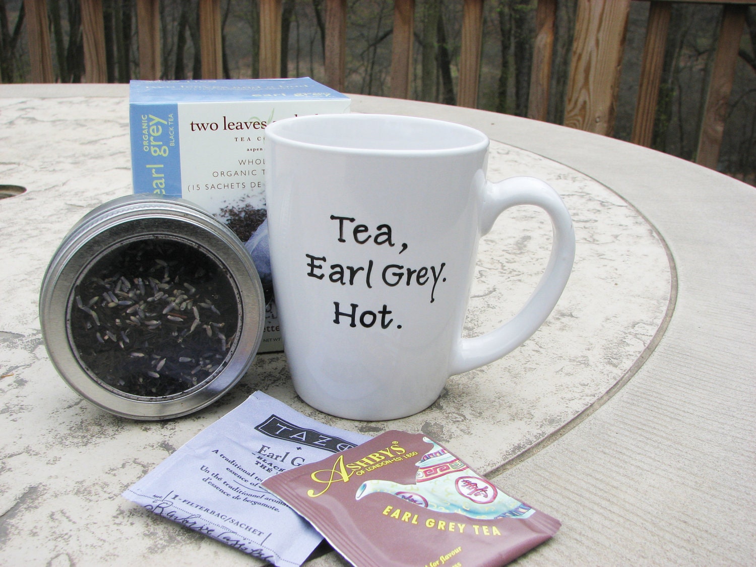 Earl Grey Tea Mug with Quotation from Jean-Luc Picard