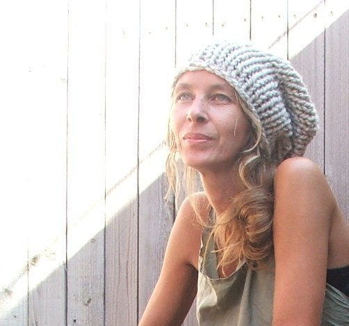 NEW Stone, Neutral, Ecru, coloured Chunky hand knit Hat .