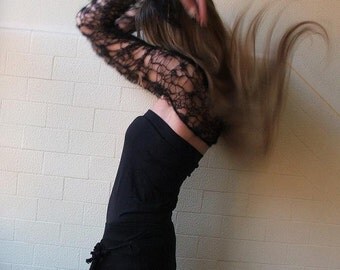 Black kid mohair web shrug