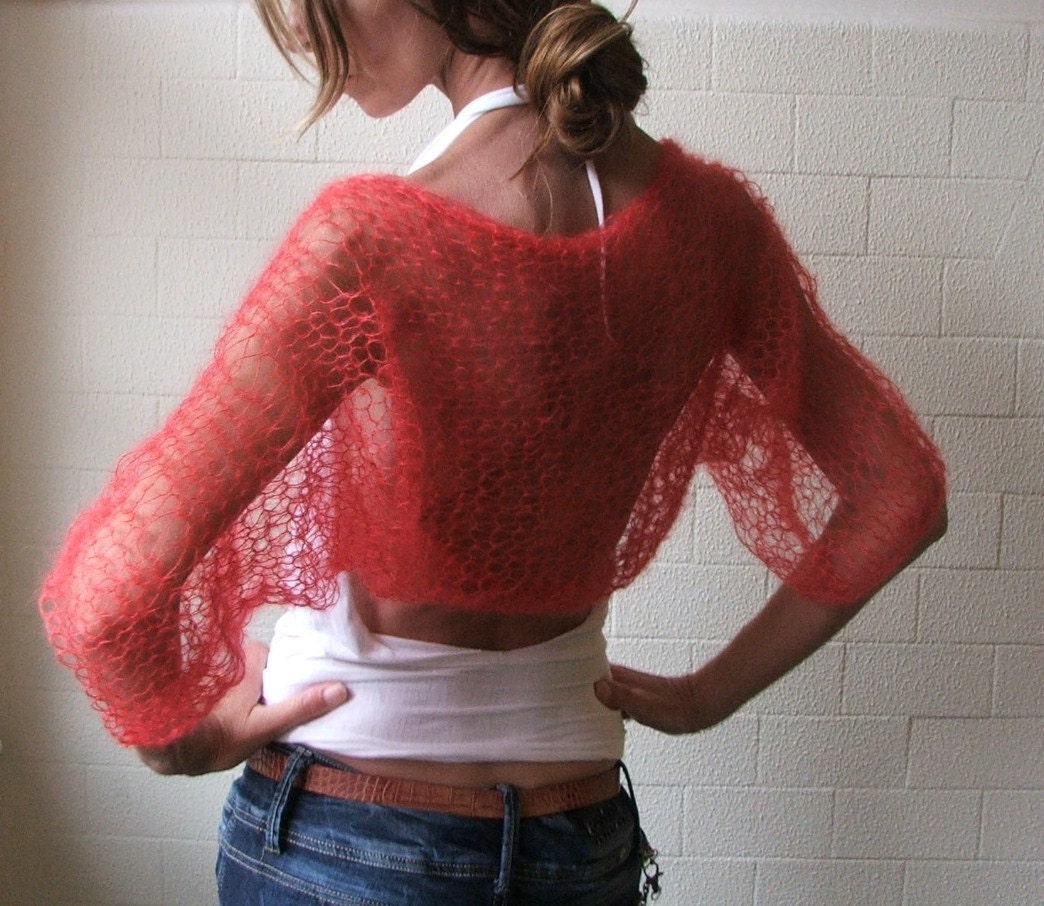 red shrug / orange summer shrug