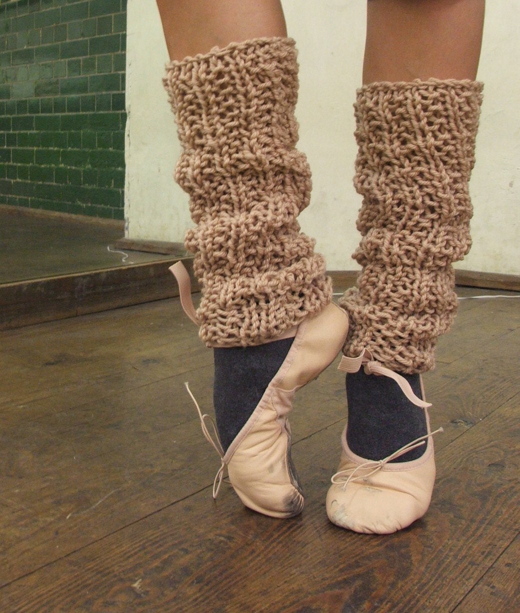 caramel pink ballet leg warmers