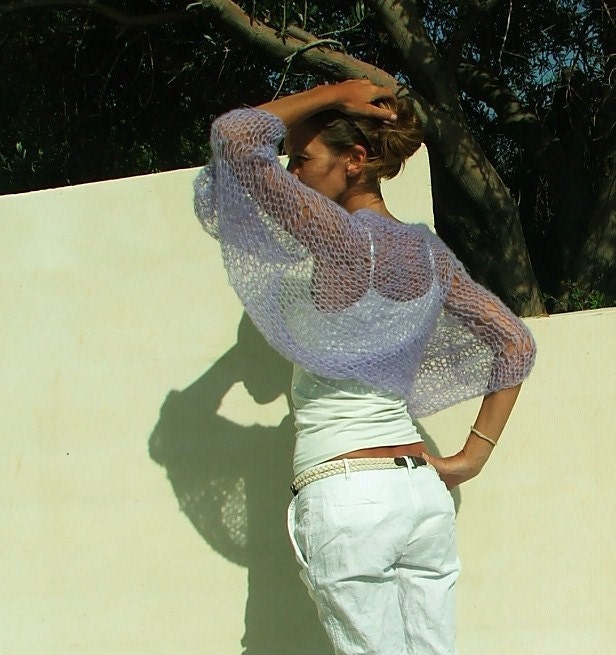 lilac kimono sleeved kid mohair shrug LTD Edition in this shade