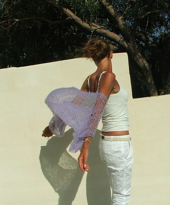 lilac kimono sleeved kid mohair shrug LTD Edition in this shade