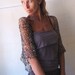 Black shrug with Gold and Silver, firefly loose weave evening shrug