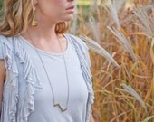 Vintage Brass Zig Zag Necklace