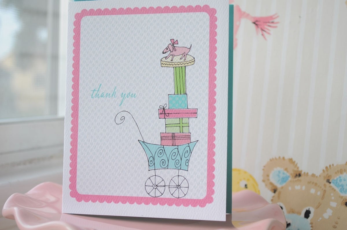Baby Buggy Piled High Thank You Cards Gift Set