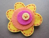 Mod Little Posey - Sweet Citrus - felt brooch