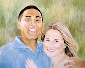 Give the Gift of Art Custom  11 X 15  Watercolor Portrait of Two People