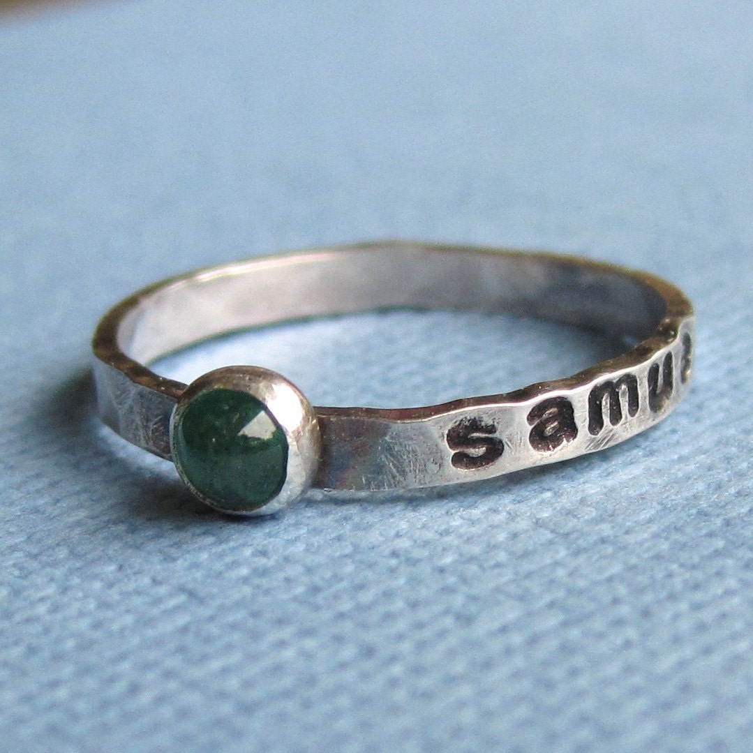 Tiny Personalized Birthstone Ring