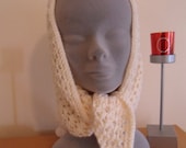 Lush cream knitted headscarf or shawl