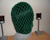 Forest green snood/hairnet crocheted to an original 1940s pattern - 3 sizes available