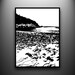 Papercut - Sand Beach, Hand-Cut Paper Art, framed and one-of-a-kind 18x24