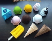 Felt Patterns - Felt Ice Creams Pretend Play Set - Popsicle, Ice Cream Cones, Soft Ice Cream (Patterns and Instructions via Email)