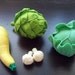 Felt Vegetables IV - Lettuce Cabbage Artichoke Yellow Squash Cauliflower (Patterns and Instructions via Email)