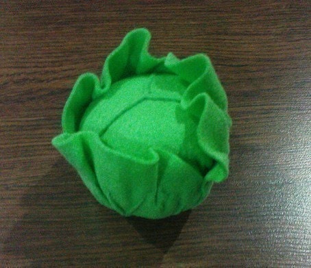 Felt Vegetables IV - Lettuce Cabbage Artichoke Yellow Squash Cauliflower (Patterns and Instructions via Email)