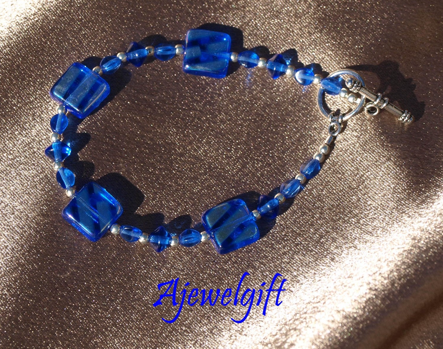 Iridescence in Blue Bracelet