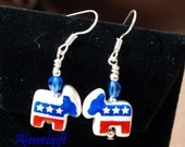 Democratic Patriotic Donkey Earrings 12055
