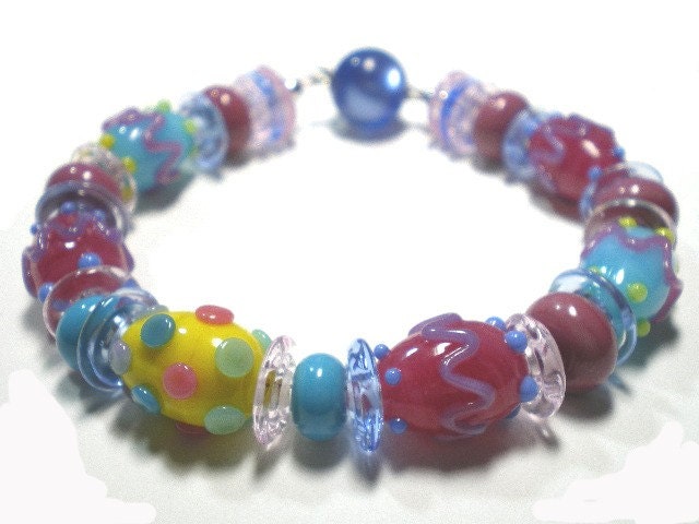 Egg Candy Lampwork Bracelet