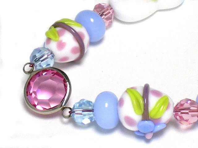 Eggy Bunny OOAK Lampwork Bracelet