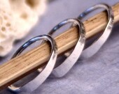 9mm 20g Silver Cartilage Hoop Earrings - Three 9mm Hammered Curls cartilage hoops in sterling silver