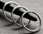 Three 8mm 20g Sterling Silver Endless Hoops cartilage earrings