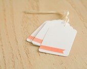 embossed banner gift tags, coral.
