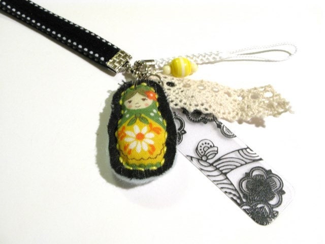 Happy Matryoshka Russian Doll Cell Phone Strap
