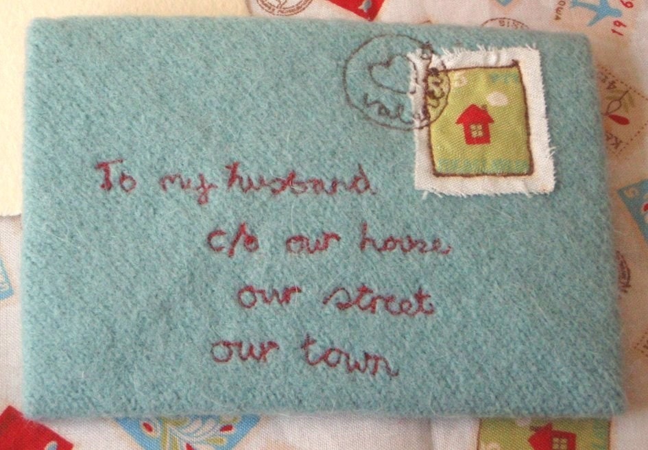 embroidered envelope...