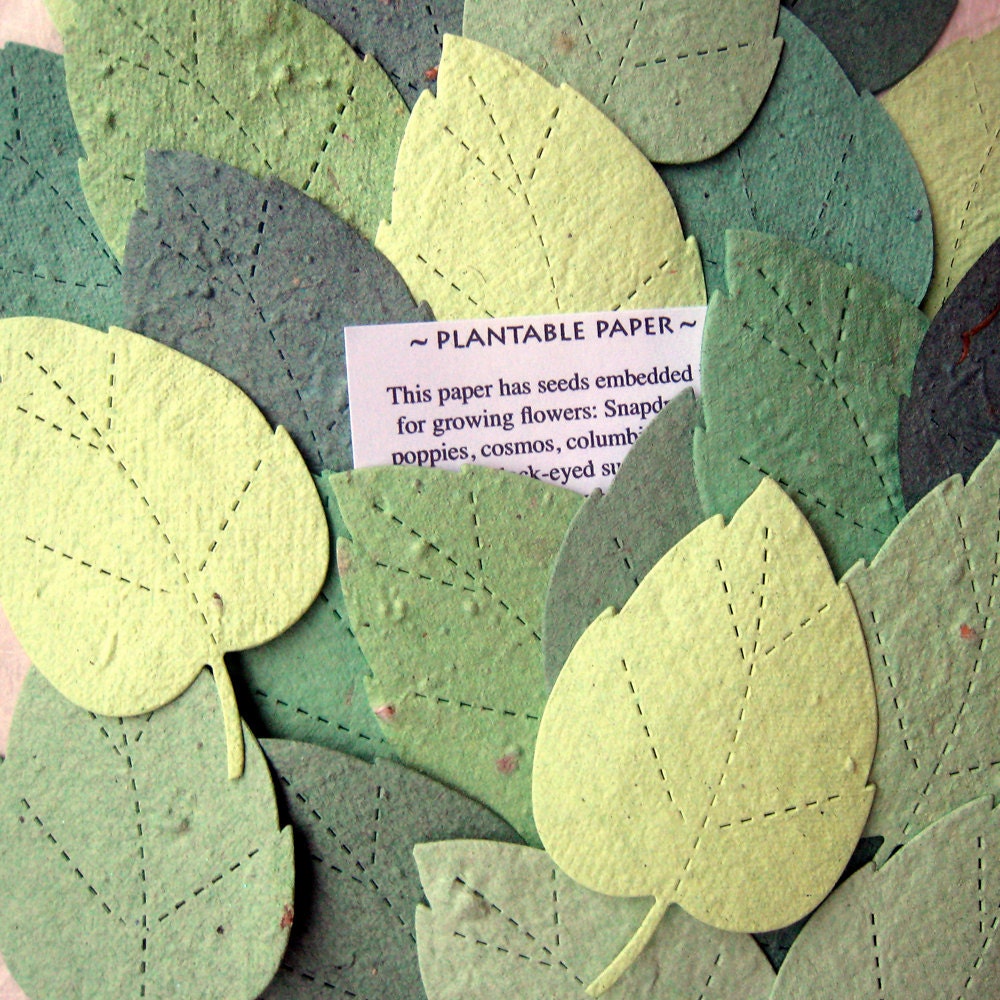 100 Wedding Favor Leaves - Plantable Seed Paper