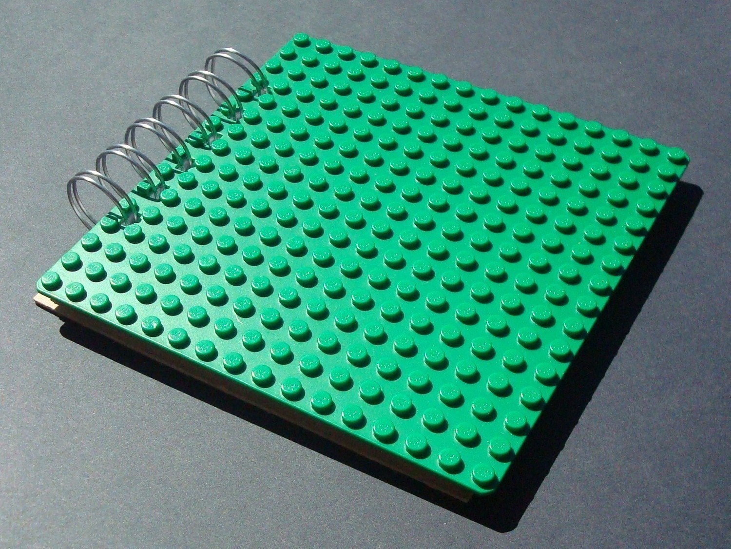 Journal spiral bound notebook made with GREEN Lego (r) plate