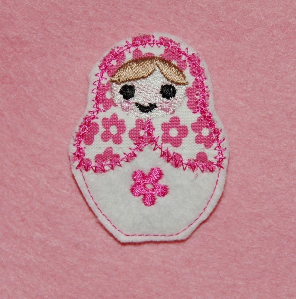 Tiny Babushka Doll Wool Felt Clip by Chic Baby Rose