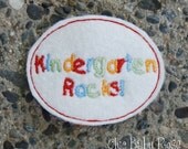 Kindergarten Rocks Wool Felt Snap Clip by Chic Baby Rose