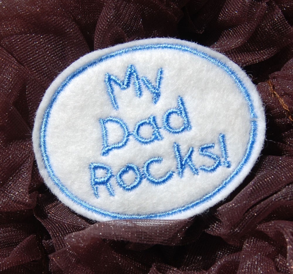 My Dad Rocks Wool Felt Clip by Chic Baby Rose