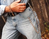 Wallet or Key Chain in Simple Stainless Steel and Bronze - Functional Chainmaille