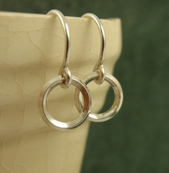 Endless On Edge Circle Earrings - Sterling Silver
