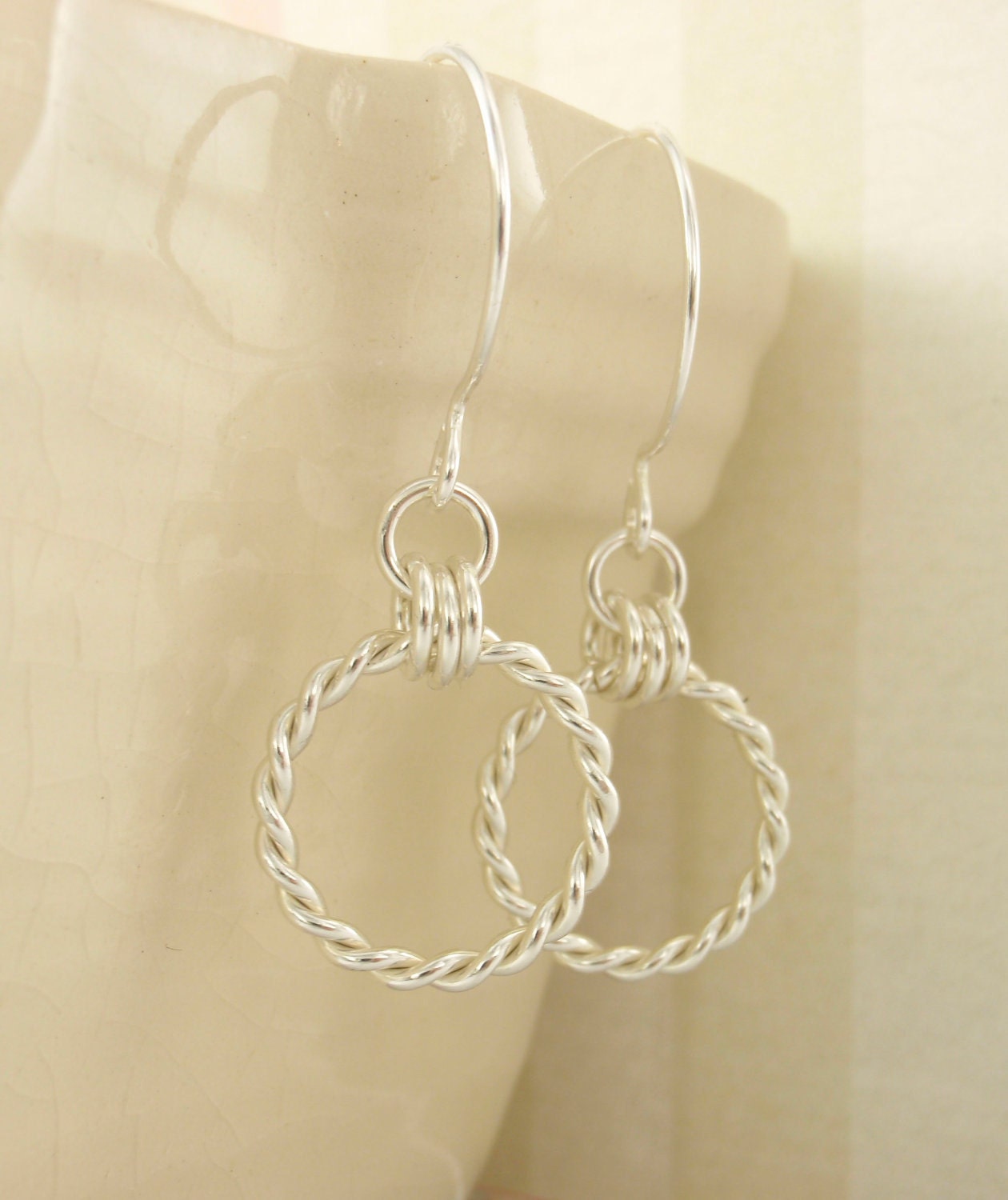 Single Twist Sterling Silver Earrings