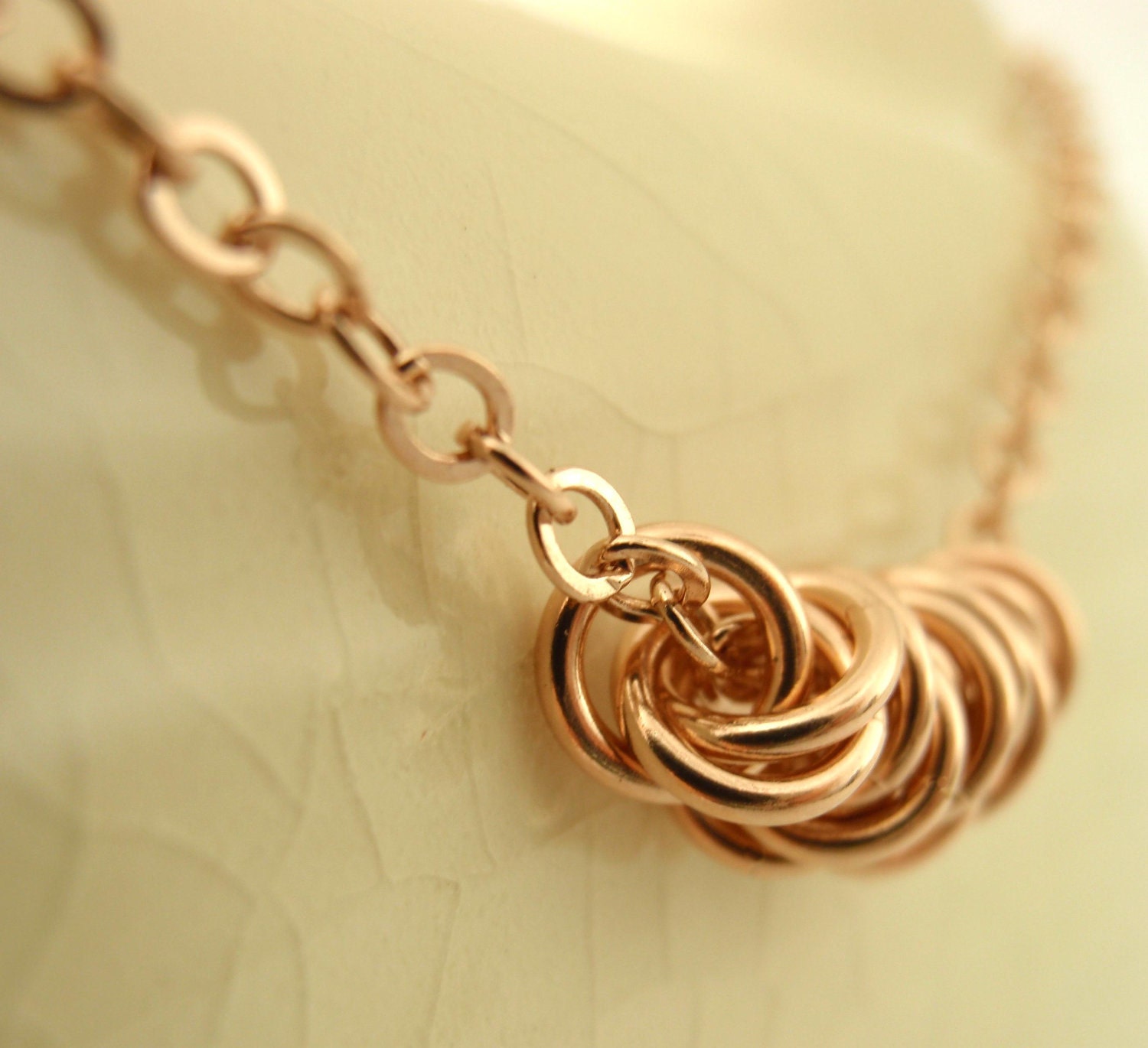 14kt Rose Gold Filled Necklace - Lovely Maidens All In A Row Handcrafted OR You Pick Argentium Sterling Silver or 14kt Yellow Gold Filled