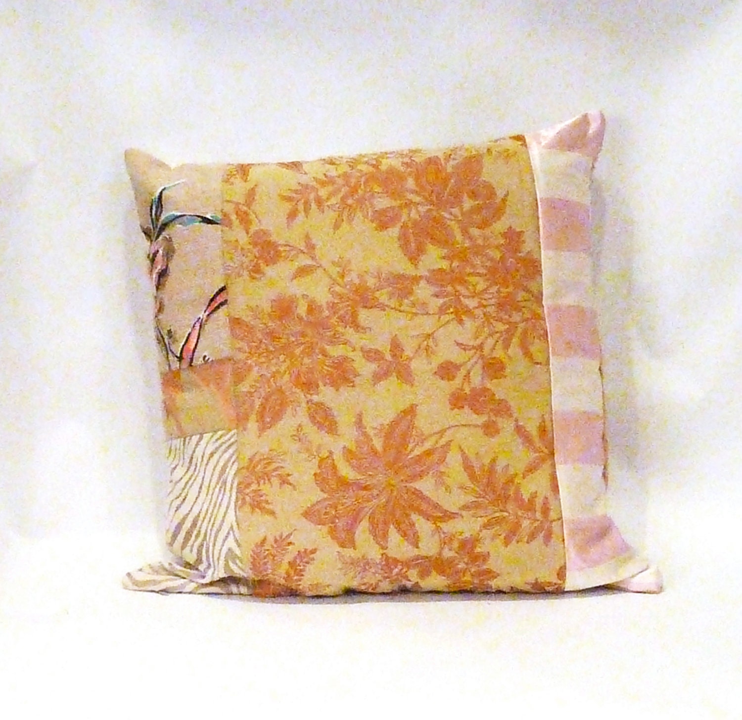 Pink Boho Patchwork Pillow