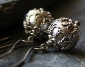 Sterling and Bali Silver Dangle Earrings - ORB