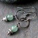 Mint Green Aventurine, Gray Pearl and Sterling Silver Earrings - CRUZAN