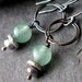 Mint Green Aventurine, Gray Pearl and Sterling Silver Earrings - CRUZAN