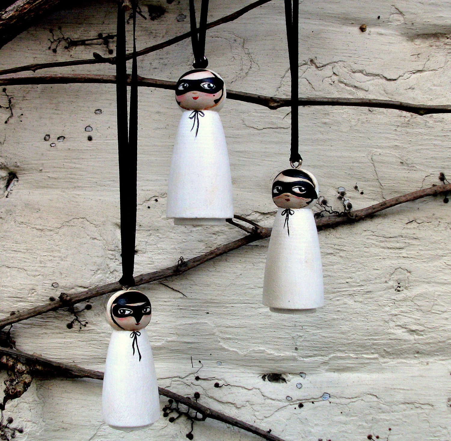 Fantomettes - Set of 3 ornament peg doll