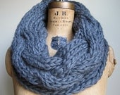 Oversized Cable knit cowl Charcoal Grey. Infinity scarf