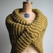 Super Snuggly chunky knit cowl Army. Split Pea green.