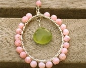 Pink Opal and Green Chalcedony Necklace