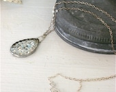 Vintage Clear Glass Teardrop Necklace