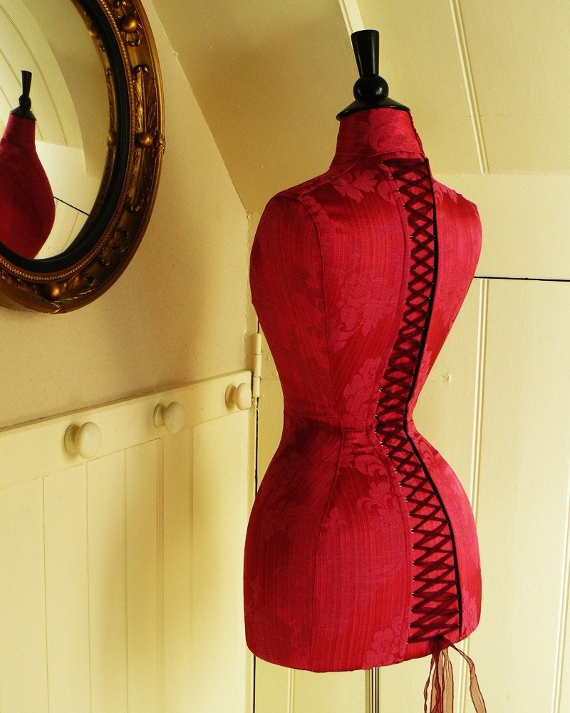 Vintage Burlesque Wasp Waisted Corset Laced Mannequin - Celia
