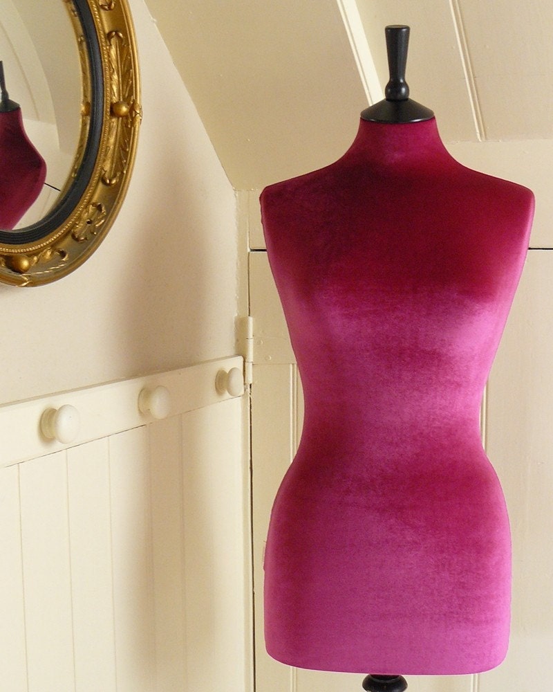 Corset Laced Mannequin Velvet PINK as seen on Gok's Clothes Roadshow