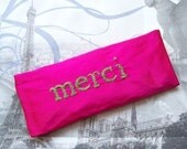 Eye Pillow filled with Lavender and Flax Seeds and Hand Embroidered by Dolce Dreams